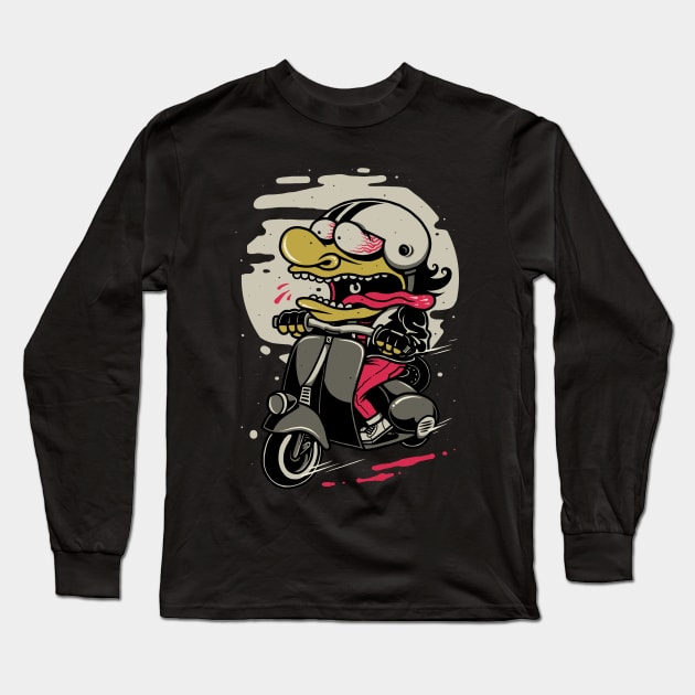 Scooterist Long Sleeve T-Shirt by CyberpunkTees